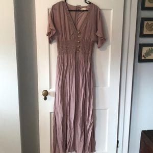 Mauve/lavender boho maxi dress